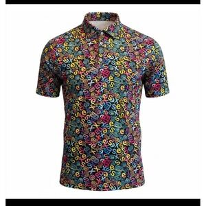 Inappropriate Mens XL Golf Polo Short Sleeve All Over Print Colorful SexEd